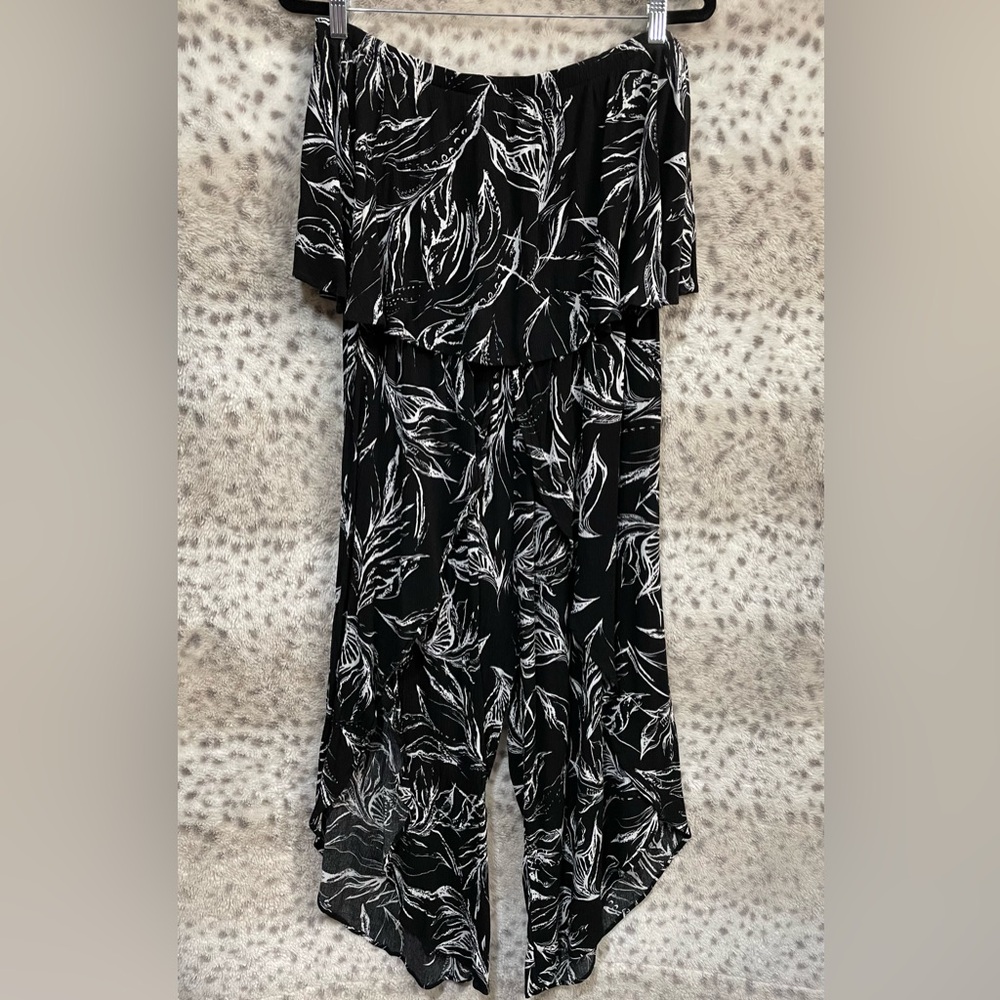 KORI AMERICA FLORAL STRAPLESS JUMPSUIT